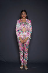 Three Piece Print Pant Suit Set